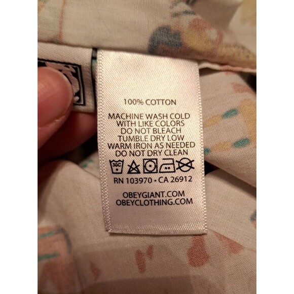 Obey Egyptian Pattern 100% Cotton Short Sleeve Collared Polo Shirt Size Small - Picture 14 of 16